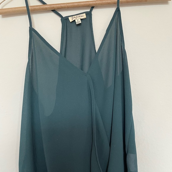 Green sparkle sheer tank top - Picture 4 of 7